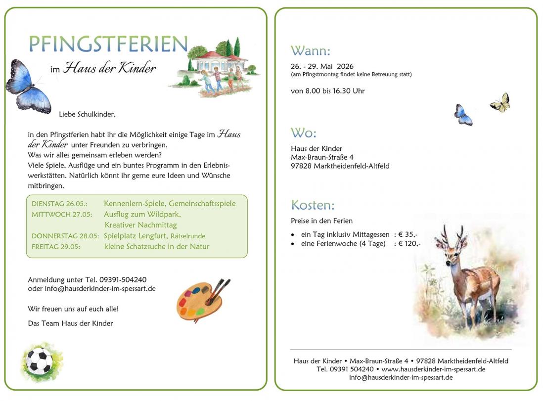 Flyer Pfingstferien 2026